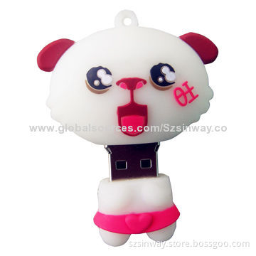 Rubber Cartoon USB Flash Drive, 2 to 64GB Capacity with CE, RoHS, FCC Marks